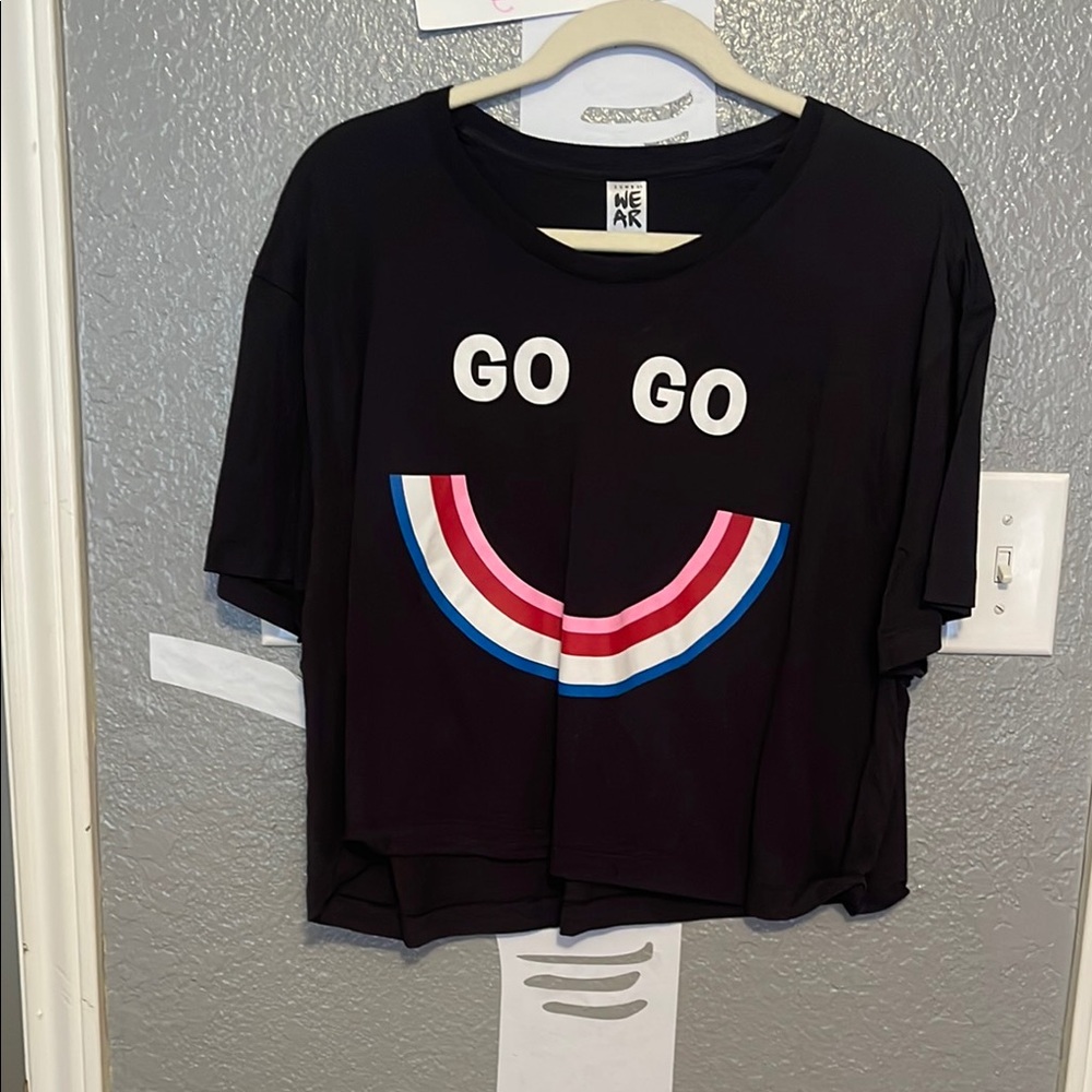 Zumba Fitness Black and Pink Crop Top with Graphic Design